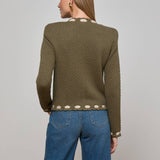 Astor Cardigan Army/Biscuit