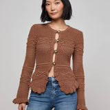 Kiva Cardigan Dark Cinnamon Swirl/Gold
