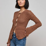 Kiva Cardigan Dark Cinnamon Swirl/Gold