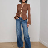 Kiva Cardigan Dark Cinnamon Swirl/Gold