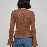 Kiva Cardigan Dark Cinnamon Swirl/Gold