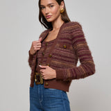 Ariadne Cardigan Natural/Mauve Multi