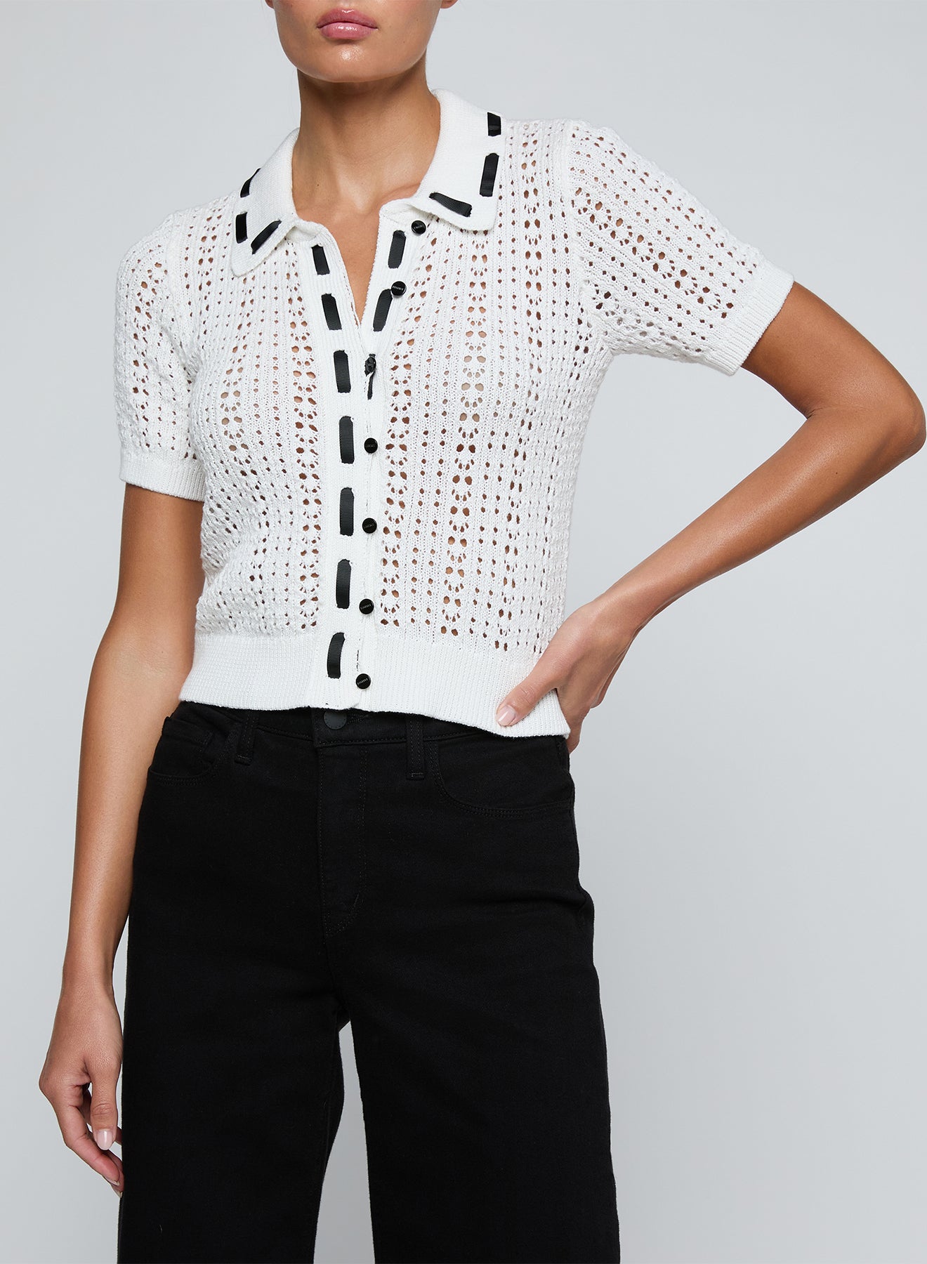 NINETTE PNTL GRSGRAIN SS CARDI