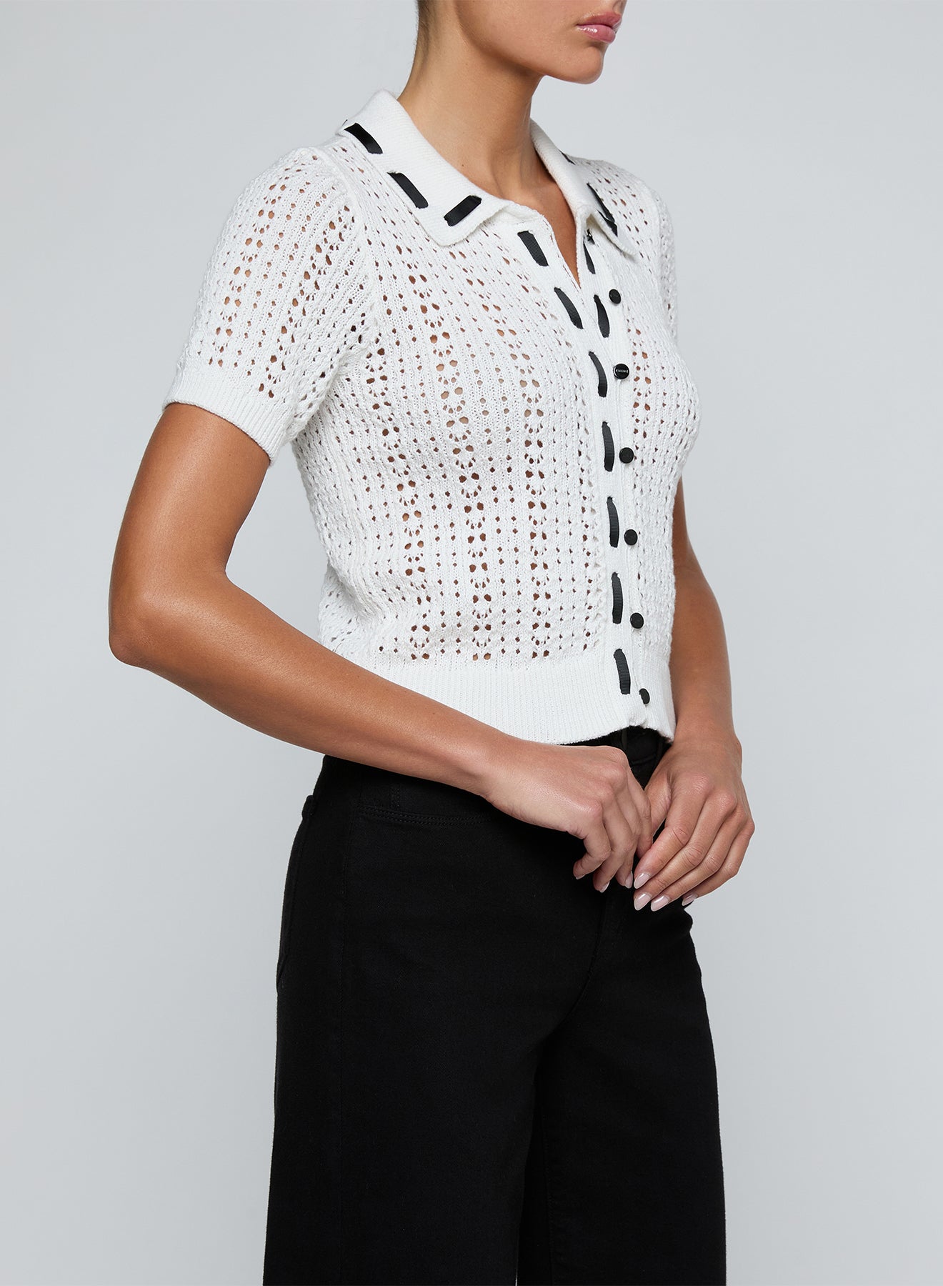 NINETTE PNTL GRSGRAIN SS CARDI