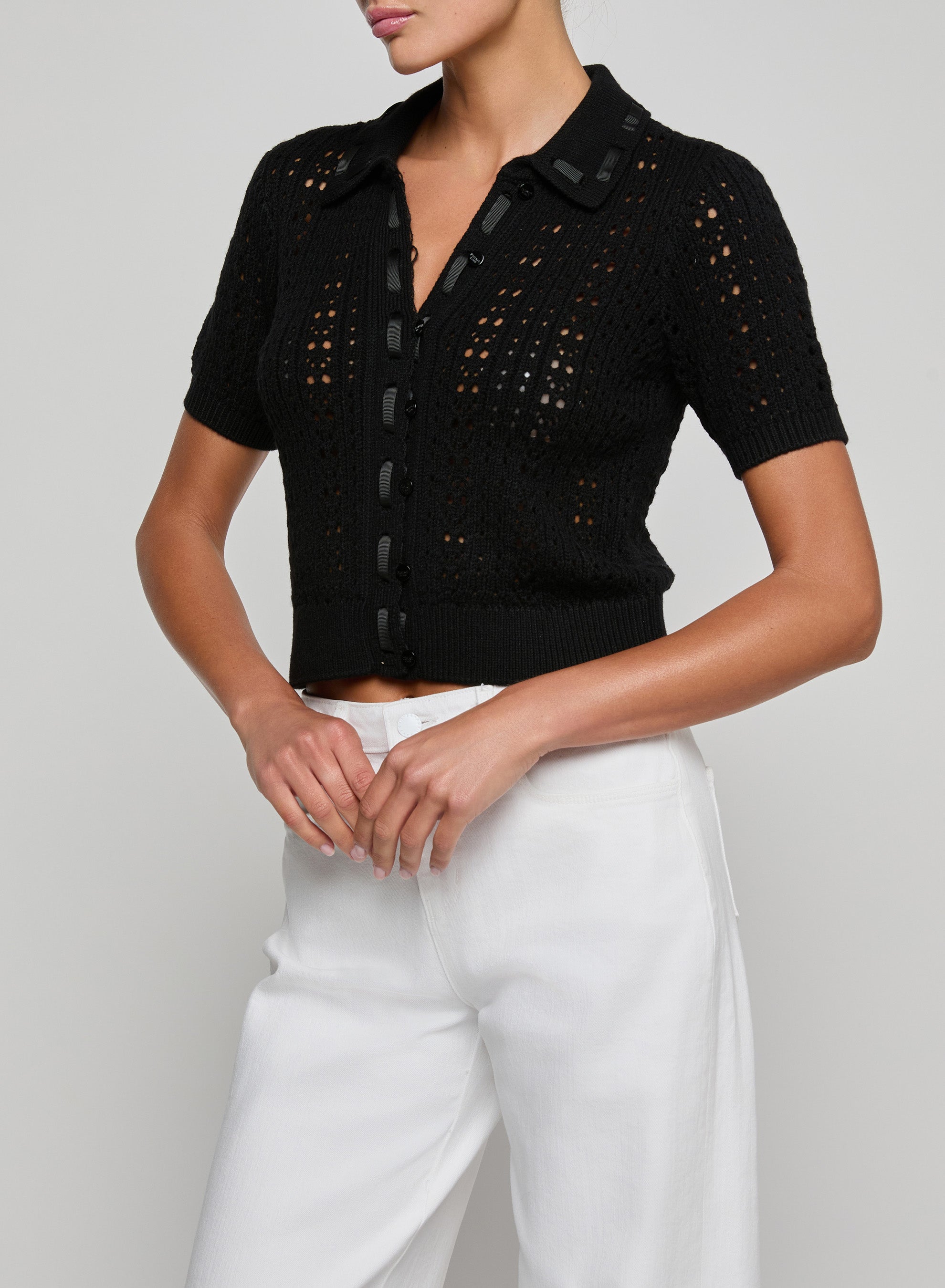 NINETTE PNTL GRSGRAIN SS CARDI