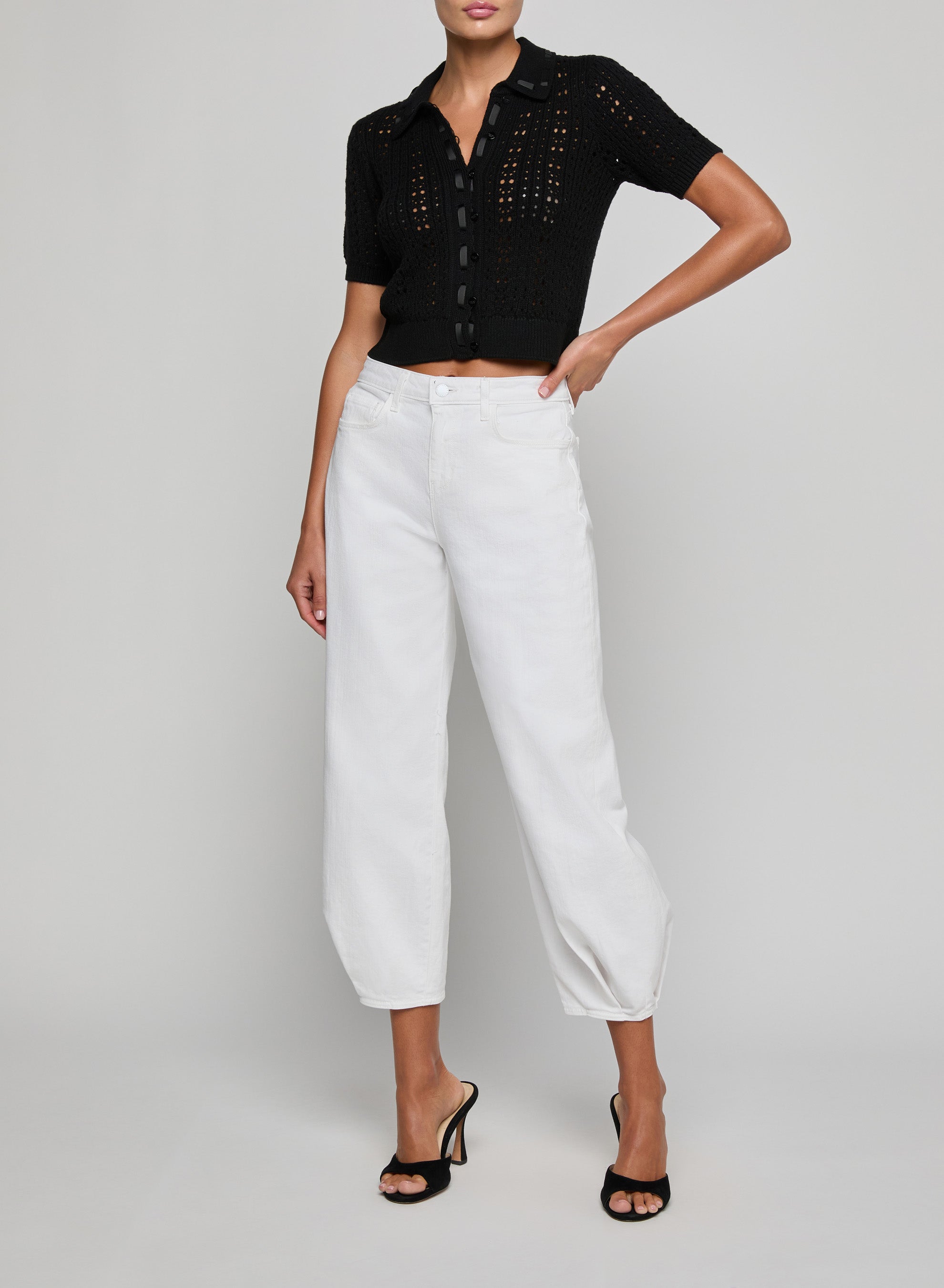 NINETTE PNTL GRSGRAIN SS CARDI