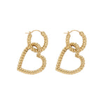 DJANGO ROPE HEART HOOP EARRINGS