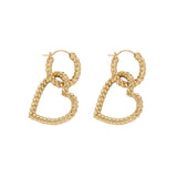 DJANGO ROPE HEART HOOP EARRINGS