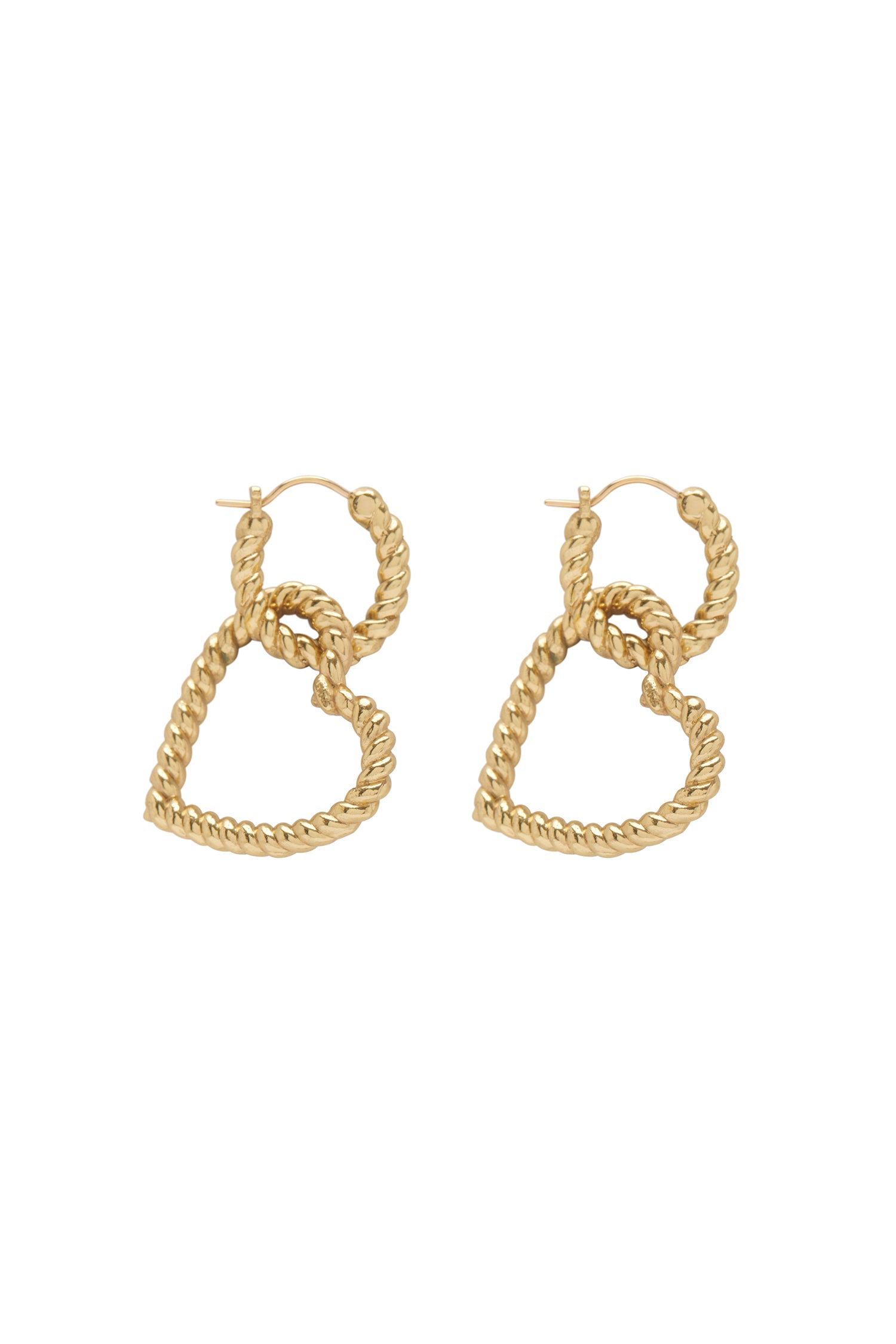 DJANGO ROPE HEART HOOP EARRINGS