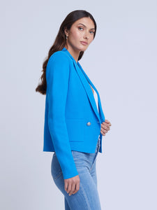 Sofia Knit Blazer Neon Blue