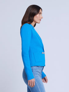 Sofia Knit Blazer Neon Blue