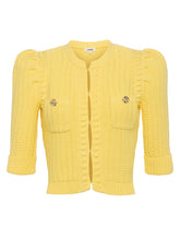 Delilah Cropped Cardigan Pale Yellow
