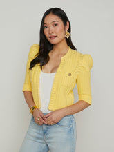 Delilah Cropped Cardigan Pale Yellow