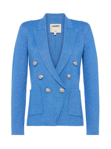 Kenzie Metallic Knit Blazer Harbor Blue/Silver