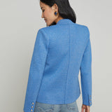 Kenzie Metallic Knit Blazer Harbor Blue/Silver