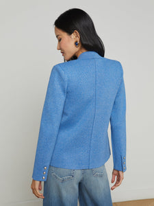 Kenzie Metallic Knit Blazer Harbor Blue/Silver