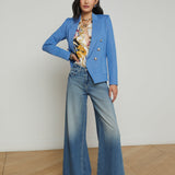 Kenzie Metallic Knit Blazer Harbor Blue/Silver