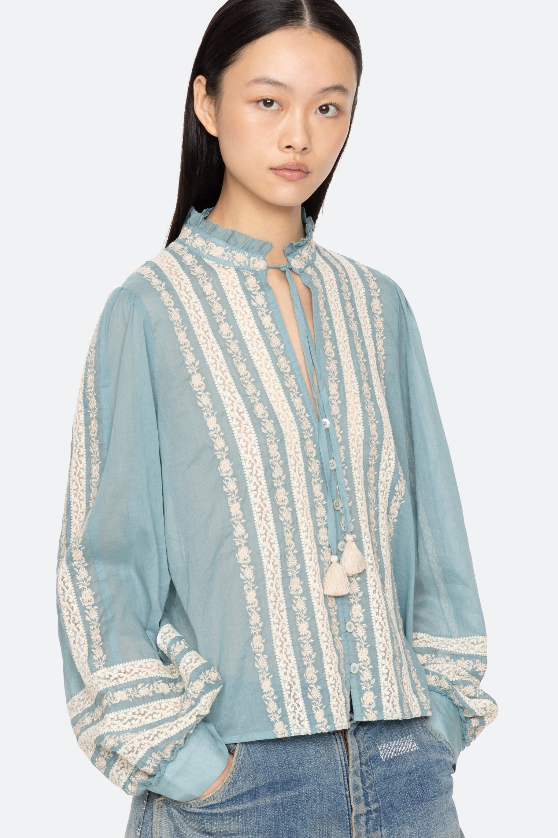 KIRSTEN PRINT L/SLV TOP (D2)