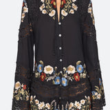 RUWA EMB L/SLV FLARE MINI DRESS (D2)