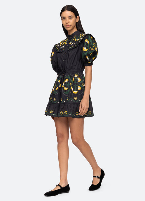 Perle Print Puff Sleeve Dress