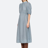 Anise Puff Sleeve Dress Blue