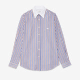 Double Layer Effect Shirt Blue Brown Stripe