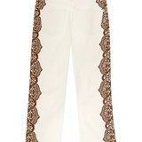 Lace Print Wayne Jean Cream/Brown