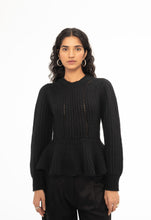 Freya Peplum Sweater Black