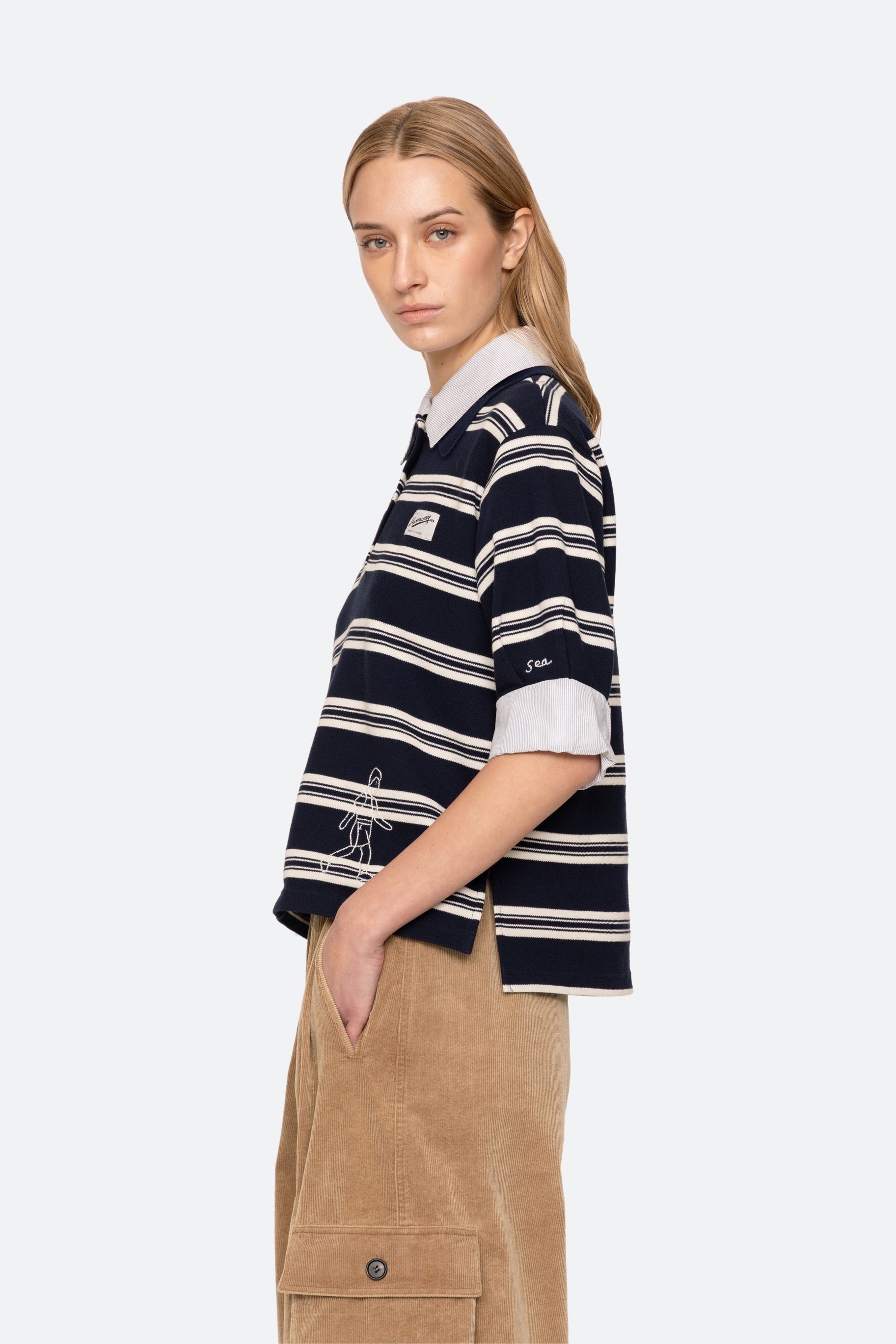 MINA NOVELTY DOUBLE LAYER POLO (D1)