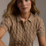 Bardot Luxe Sweater Polo Clay Heather