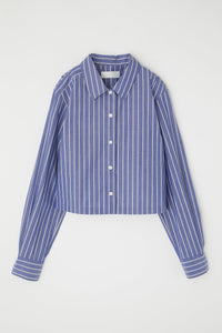 Short Length Striped Shirt Blue