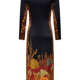 Leo Dress Ocean Floor Black