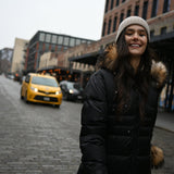 Camille Long Coat Black w/ Fur