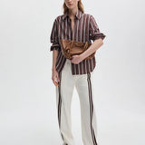 Connie Striped Shirt Brown