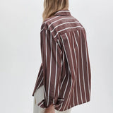 Connie Striped Shirt Brown