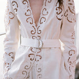 Dahlia Eyelet Blazer Pearl