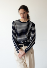 Dutton Stripe Top Navy/White