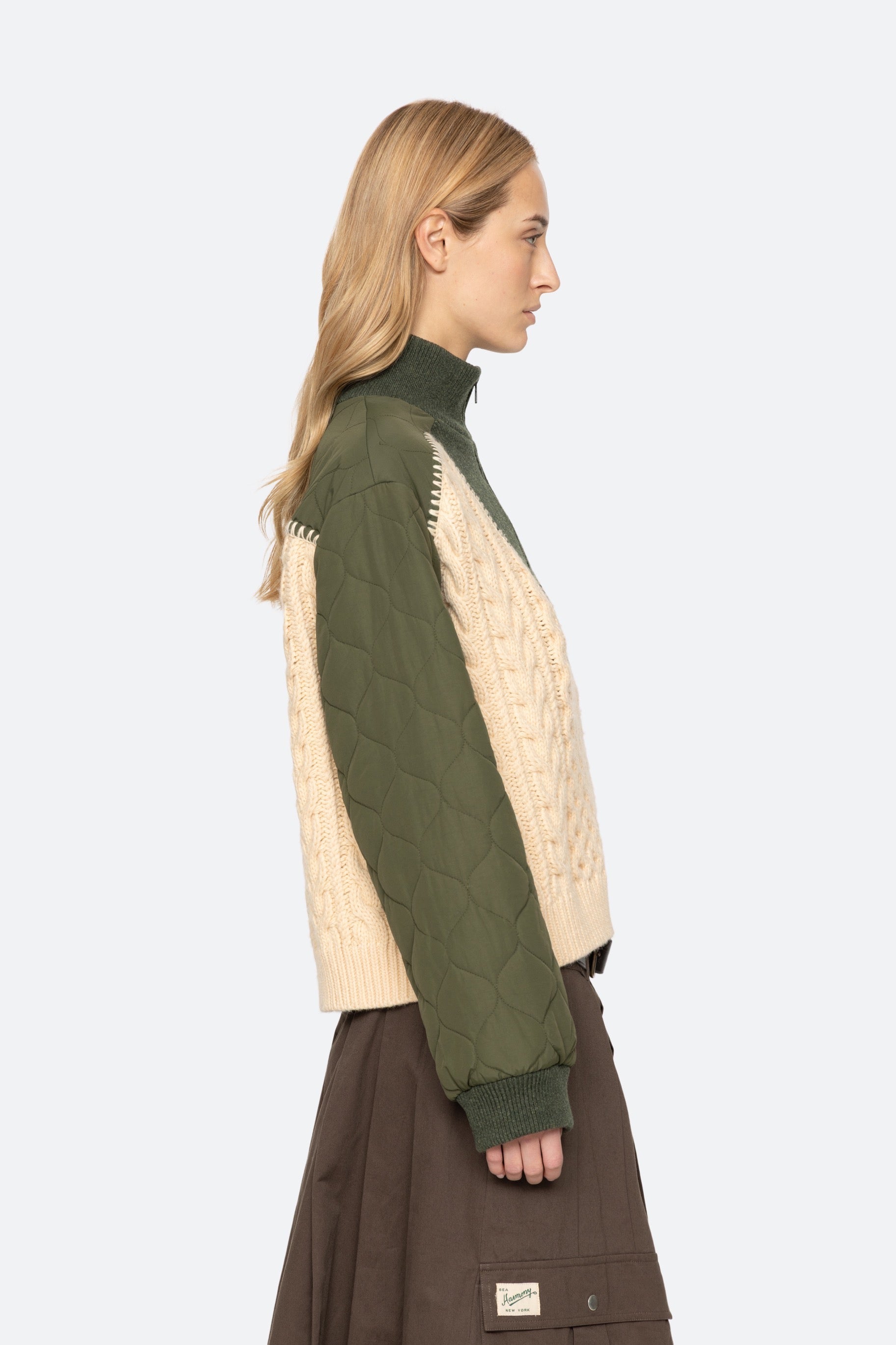 ALLEN CABLE HALF ZIP COMBO PULLOVER (D2)