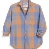 Eileen Button-Up Shirt Blue and Camel Check