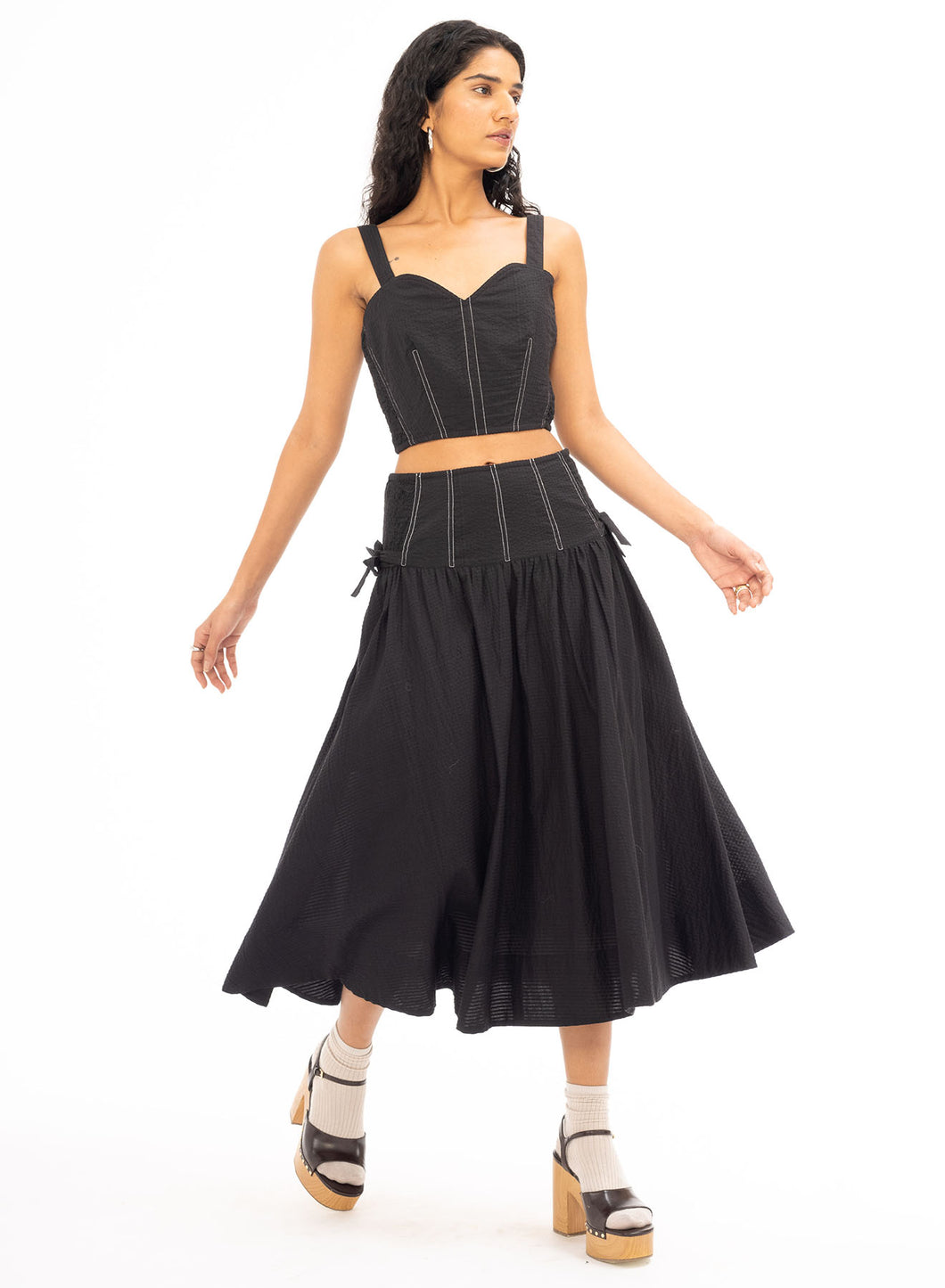 Edna Midi Skirt Black