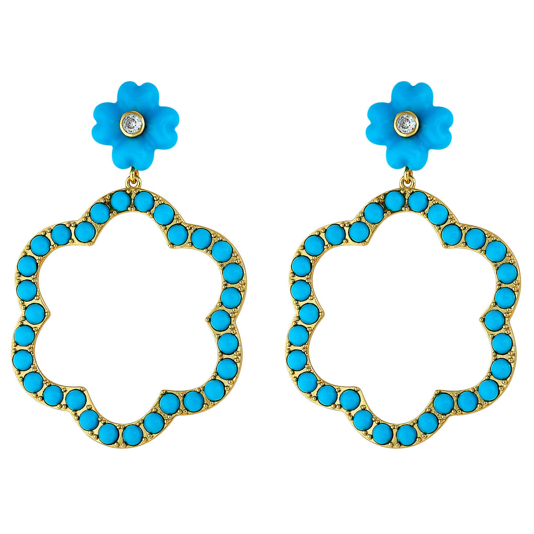 Elle Hoop Earrings Turquoise