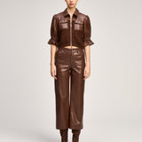 Vegan Leather Joey Pant Espresso