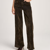 Flocked Betsy Jeans Dark Olive