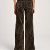 Flocked Betsy Jeans Dark Olive