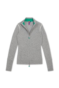 Simone Zip Up Cardigan Husky/Eco Paper Trim