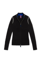 Simone Zip Up Cardigan Black/Eco Paper Trim