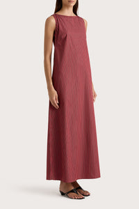 Freja Maxi Dress Wine Stripe