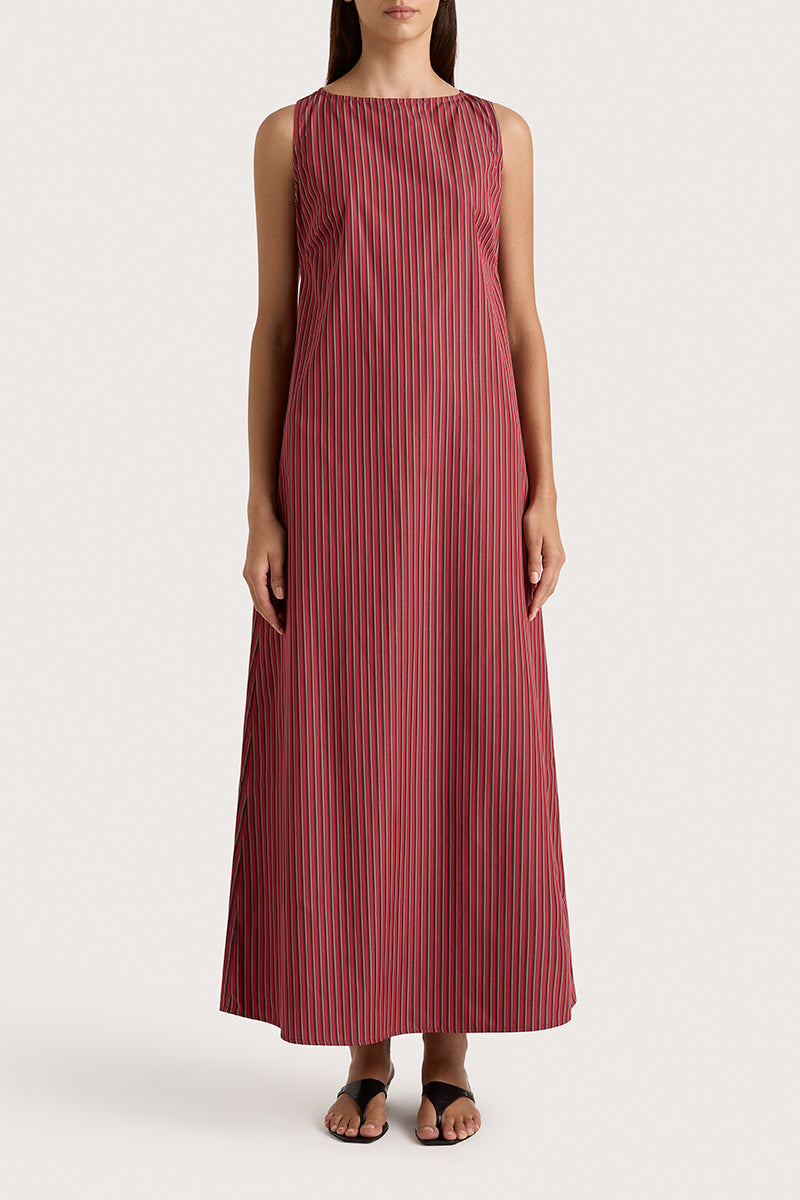 Freja Maxi Dress Wine Stripe