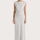 Margaux Midi Dress Navy Stripe