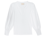 Flora Peasant Tee White